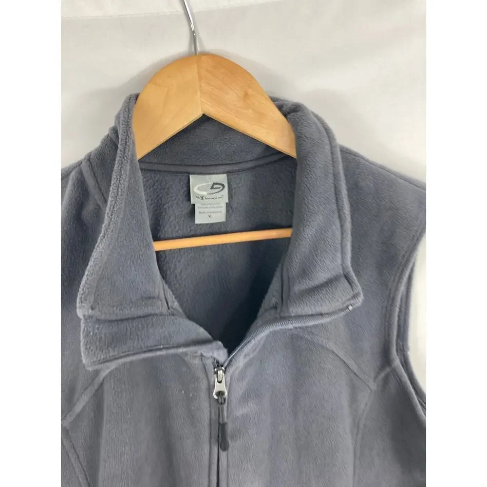 Champion Grey Zip Up Fleece Vest Size XL